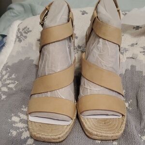 Vince Camuto Beige Espadrille Wedges